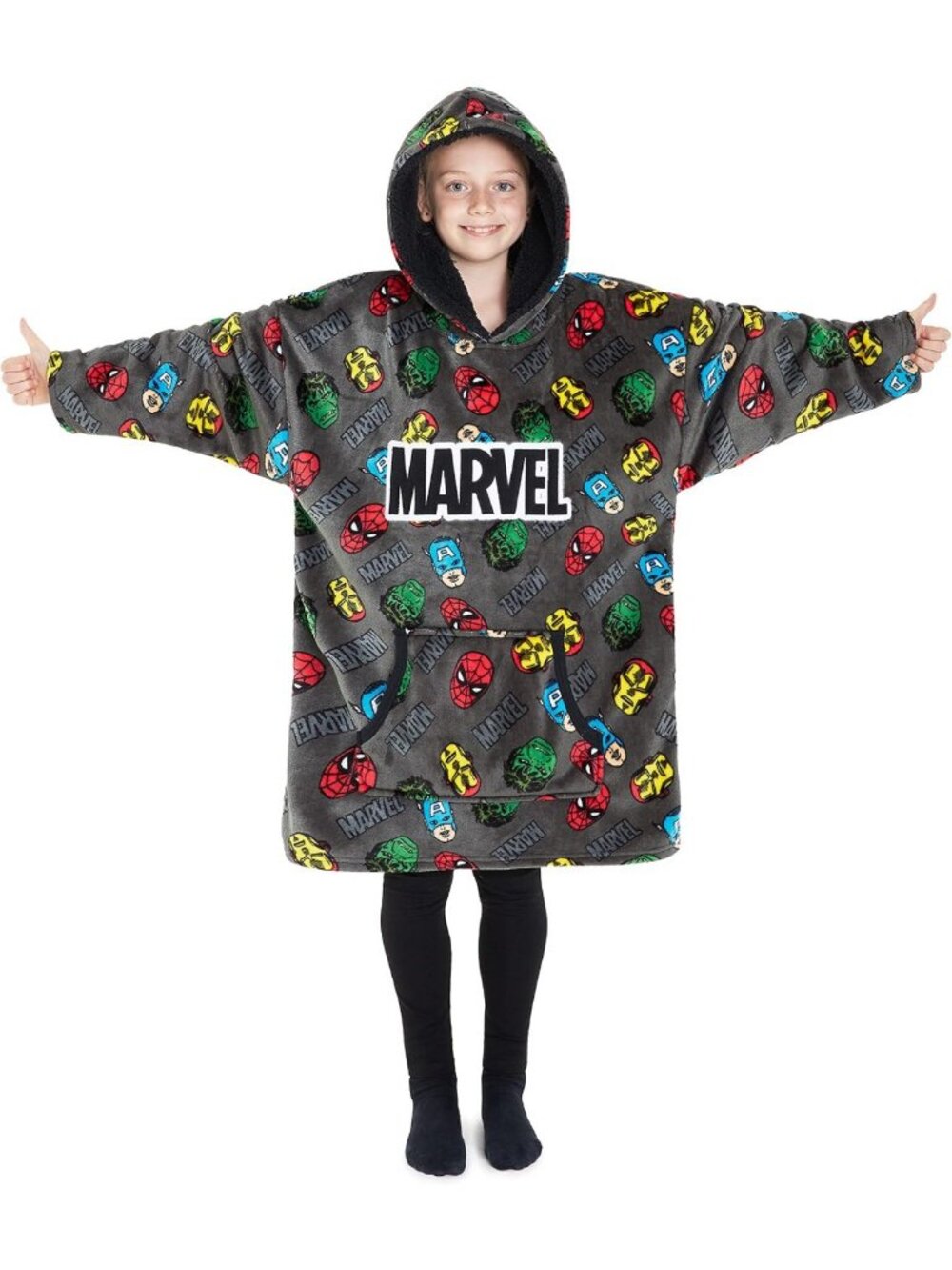 Cozy Wearable Blanket Hoodie for Kids & Teens - Fleece Sherpa Loungewear Gift